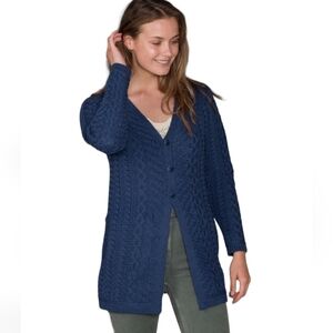 ARAN CRAFTS v-neck long cardigan
